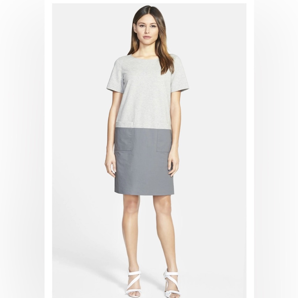 Lafayette 148 Women Shift Dress Medium Minimalist Euro Travel Quiet Luxury Boxy